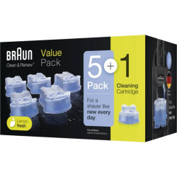 Braun Clean & Renew Reinigungskartusche für Rasierer, 5+1 Ersatzkartuschen